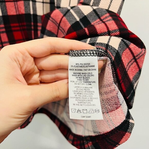 Harlow Boathouse Red Black White Plaid Short Sleeve A Line Mini Dress - Picture 4 of 6